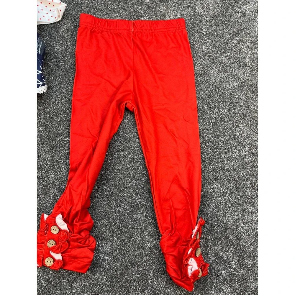 Cheeky Plum NWT Christmas Tunic and Red Ruffle Legging Set Girls 18-24M